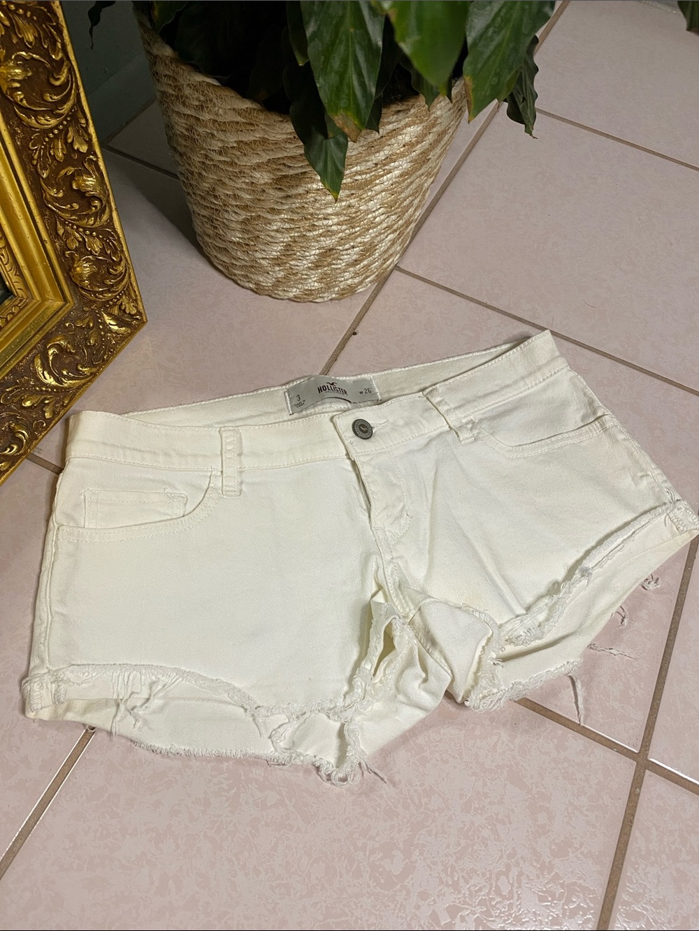 Vintage Hollister Off-White Denim Shorts